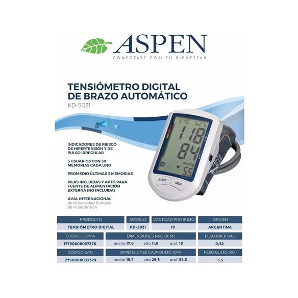 Medidor De Presión Arterial Tensiómetro Pulso Digital Automatic – FOXCOL
